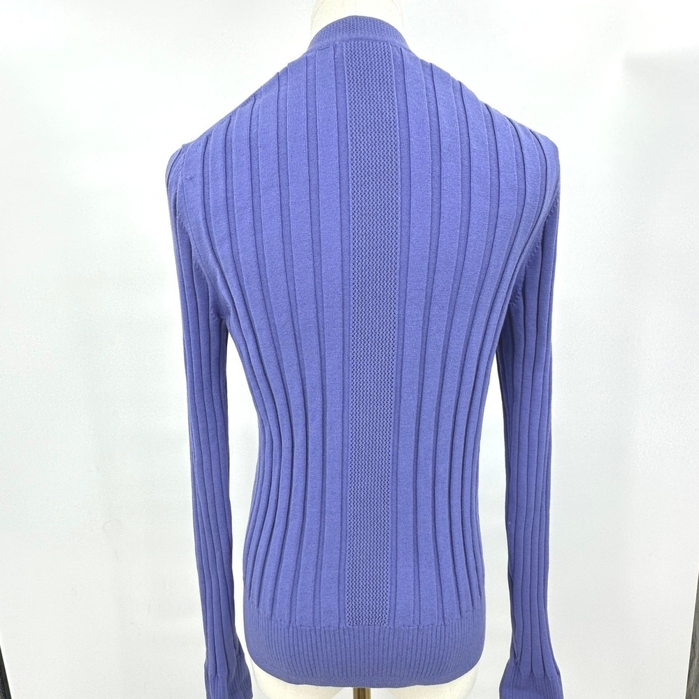 Athleta Fairway Sweater Cardigan Medium Adonis Blue/Purple‎ Pastel Capsule Clean - Picture 3 of 12